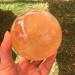 Large Size Natural Yellow Calcite Sphere Iceland Spar Sphere Quartz Crystal Stone Mineral Specimen
