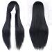 Lfmdjf 80cm Long Synthetic Hair White Purple Wigs Heat Resistant Fiber Party Black Hair Straight Wig Hairpiece for Women 32 Inches 1b/27 HL Bug