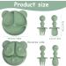 Lanjue Silicone Baby Plate with Suction | Divided Toddler Weaning Plate | Includes Spoon & Fork | Ideal for High Chairs and Tables - Green - Buy Online on GoSupps.com