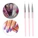3pcs Nail Art Dotting Liner Brush Set with Rhinestone Handle - Pink Manicure Tools - Buy Online on GoSupps.com