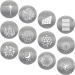 Soonphp 12pcs/Set Round GOBO Kit,2.6" Metal Plate with Hollow Patterns for Godox SA/VSA Spotlight Attachment and Soonpho OT1 Pro II III Optical Snoot to Create Different Lighting Effects(Set 10)
