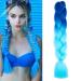 Braiding Hair Extensions 24-inch Braided Hair Extensions Royal blue to sky blue fashion synthetic fiber braided hair Large Braided Hair Extensions Synthetic Wigs Female DIY Wig role-playing