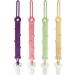 Dummy Clip MOBU 4pcs Soft Silicone Dummy Clips Boys Girls Cute & Stylish Colours Pacifier Clips Holders Soother Clips Chains (4 Colors_ )