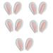 MCAORI 5pairs Rabbit/Cat Ear Shape Appliques DIY Hair Clip Keychains Gloves Clothes Sewing Materials Patches Hair Accessories