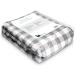 Navaris XXL Electric Poncho Heating Ceiling - 180x130cm 3 Heat Levels Washable Automatic Shutdown - Cozy Thermal Blanket Gray/White for Ultimate Comfort - Buy Online on GoSupps.com