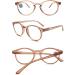 KOOSUFA Fashion Anti Blue Light Reading Glasses for Men & Women | Spring Hinge | Multiple Magnifications 1.0 - 4.0 | Anti-Fatigue Visual Aid | Dark Brown Transparent - Buy Online on GoSupps.com