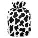 Cow hide hot water bottle with reference heat bottles for pain relief handfoot warmer feet and bed warmers for headache back pain 1l