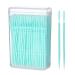 Interwall room brush interdental brushes in the donor toothpick for teeth dental care on the way and on the go tooth cleaning brush with toothpick interdental brush soft silicone 200 pieces green