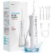 Water Dental Flosser Teeth Pick - 4 Modes Dental Oral Irrigator Portable & Rechargeable IPX7 Waterproof Personal Orthodontic Supplie Water Teeth Cleaner Picks for Home Travel White