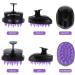 Scalp Massager & Shampoo Brush - Soft Silicone Hair Scrub for Dandruff Relief & Hair Growth - Black & Purple - Buy Online on GoSupps.com