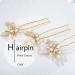 Unicra Wedding Gold Flower Hairpins Set - Pearl Bridal Hair Accessories (Pack of 3) - Buy Online on GoSupps.com