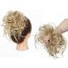 Fashion Tousled Hair Extensions Hairpiece Scrunchie Straight Elastic updo Scrunchy BUN Brown Blonde Instant Ponytail wig Hairdo Ash Blonde