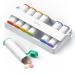 KOVIUU Pill Organizer 2 Times a Day Large Pill Box 7 Day with Rotatable Handle Travel Pill Case Twice a Day for Vitamin Capsule Fish Oil Pill Medicine Organizer White