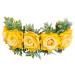 minkissy Flower Headband Floral Headdress Artificial Rose Hair Wedding Fabric Hair Band Cosplay Headwear for Girls Women Brides Yellow