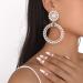 Chargances Boho Baroque Round Pearl Hoop Dangle Earrings with Crystal Accents - Gold | Fashion Stud Earrings for Women and Girls - Buy Online on GoSupps.com