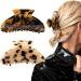 2PCS Hair Claw Banana Clips tortoise Barrettes Celluloid French Design Barrettes celluloid Leopard print Large Fashion Accessories for Women Girls 2 Count (Pack of 1) A.Classic color