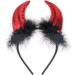 Devil Horns Headband Headbands for Women Birthdays Cosplay Glitter Red Devil Demon on Head Band with Black Plush Fancy Devil Accessory for Adult Kids Halloween Carnival Party Masquerade Hen Nights - Buy Online on GoSupps.com