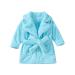 View jelly baby boy girls bathrobes toddler children soft bathrobes flannel nightwear pajamas winter night coat 5-6 years of blue