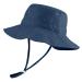 LACOFIA Toddler Baby Sun Hat Unisex Kids Summer Bucket Hat Wide Brim for Outdoor Swim Beach Pool Adjustable 6-24 Months A-Navyblue