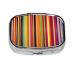 Colorful Stripes Printed Square Pill Box Portable Travelling Pill Box Medicine Organiser