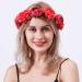 Wiwpar Red Rose Floral Crown Headband - Adjustable Flower Wreath Garland for Wedding & Party Women s Hair Accessory - Buy Online on GoSupps.com