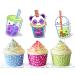 pc Delightful 10-Piece Boba Tea Theme Cuake Toppers - Add a Sip of Fun to Your Treats!