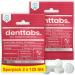 Denttabs Strawberry Toothbrushing Tablets - Complete Toothpaste Alternative - Fluoride Free - For Kids & Adults - Plastic Free - Preservative Free - 125 Count Bag