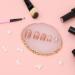 Harz Nail Art Palette - White Mixing Plate with Golden Rim for Nail Polish & Makeup | Perfect for Creative Nail Art Designs - Buy Online on GoSupps.com