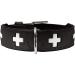 HUNTER SWISS dog collar leather high quality Swiss cross 50 (SM) black black 50 (SM) Collar
