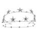 Beaupretty Bling Rhinestone Star Crown  Star Crystal Tiara and Crown Bridal Headpiece Alloy Hairband Wedding Jewelry for Women Girls  Silver