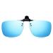 Read Optics Clip-On Sunglasses: Flip-Up Mens/Womens Polarised Sun Lenses fit Over Prescription Glasses & Readers One Size Blue Mirror