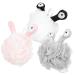 3pcs Cute Loofah Cartoon Bath Balls Bathroom Supplies Exfoliating Bath Sponge Shower Back Scrubber Exfoliating Loofah Sponge Loofah Bath Pad Pouf Bath Body Wash or Man Take a Bath