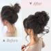 AISI Beauty Messy Bun Hair Extension Updo with Elastic Band (Black Brown) - Buy Online on GoSupps.com