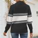 Cutefiorino Women's Yellow High Collar Sweatshirt | Fashionable Striped Color Block Zipper Jacket | Long Sleeve Mustard Black XL - Buy Online on GoSupps.com