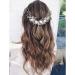 KOMUNJ Silver Bride Headband Crystal Bridal Hair Accessories Crystal Headpieces Flower Headband Bridal Hair Pieces Pearl Hair Accessories for Women and Girls (Silver) - Buy Online on GoSupps.com