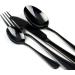 Kitchen Silverware Cutlery Set Shiny Stainless Steel 4Pcs Flatware Set for 1 Restaurant Tableware Dinnerware Black Utensil Set Steak Knife Set Spoon/Fork/Teaspoon/Straws/Brush/Bag 1 Black 4pcs/Set - Buy Online on GoSupps.com