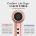 Portable Wireless Hair Dryer 5000mAh Rechargeable Cordless Hair Dryer 6 Modes Hot/Cold Air Travel Blow Dryer for Camping Fine Arts Travel Outdoor Care Salon Tool Pink - Buy Online on GoSupps.com