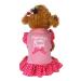 Tuduz Summer Pet Clothing 'Mommy's Little Love' Dog cat dress ruffle vest rock for little dog cat girls clothing pink (X-Small pink) X-Small pink