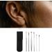 Pistro 6Pcs Stainless Steel Ear Cleaner Wax Removal Tool Set with Leather Bag - Black - Buy Online on GoSupps.com