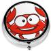 Buy Cartoon Crab Round Pill Box - 3 Compartment Travel Medicine Organizer | Portable Decorative Pocket Purse - Buy Online on GoSupps.com