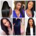Sdamey HD Transparent 360 Lace Front Wig 18 Inch 10A Brazilian Virgin Human Hair Pre Plucked with Baby Hair 180% Density - Natural Color - Glueless Lace Frontal Closure Wig for Black Women - Buy Online on GoSupps.com