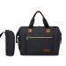 SONARIN Baby Nappy Changing Bag with Insulated Pocket Satchel Waterproof Large Capacity Stylish and Durable Black