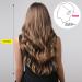 Brown Long Curly Synthetic Wig for Women - Wavy Hair with Dark Roots & Middle Part - International Shipping - Buy Online on GoSupps.com