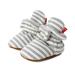 LACOFIA Baby Boys Girls Anti-Slip Soft Sole Slipper Booties Infant Winter Crib Shoes 6-12 Months B Light Gray Stripes