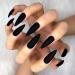 Morily 24pcs Matte Black Stiletto Almond Fake Nails - Medium Long Press on False Tips for Women and Girls - Buy Online on GoSupps.com