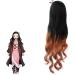 Nezuko Demon Slayer Cosplay Wig with Accessories - Long Curly Black Orange Gradient Kids Wig for Halloween Props - Buy Online on GoSupps.com