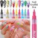 Eforcase Nail Art Pen Nail Art 3D Painted Pen Drawing Nail Point Graffiti Dotting Pen Flower Pen Hook Line DIY Nail Art Beauty Adorn Manicure Tools for Nail DIY Abstract Lines Design Type 1 - Buy Online on GoSupps.com