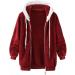 Buy Ronony Women's Plush Teddy Jacket - Cozy Fleece Zip Hoodie for Teen Girls - Stylish Winter Coat in Red - Buy Online on GoSupps.com