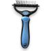 Pet Cat brush & Dog brush Double sided De-Matting De-shedding Rake for medium to long hair - Professional Grooming Tool for Tangle-Free Fur comes with a Bonus FREE stainless steel Comb (Blue) - Buy Online on GoSupps.com