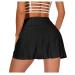 XIEERDUO Women's Athletic Tennis Golf Skirts with Shorts Pockets Acitve High Waisted Running Skorts 001-black Medium